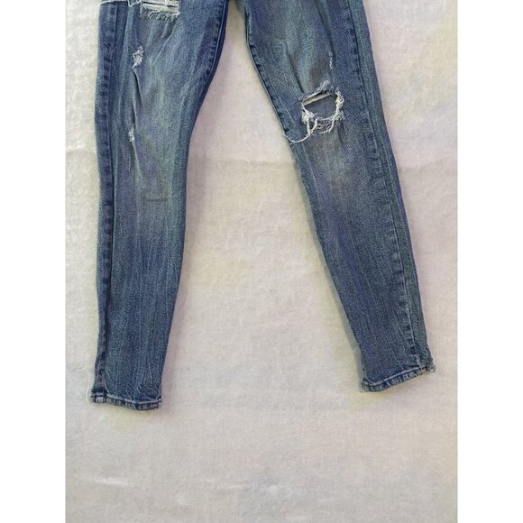 Guess Los Angeles Sexy Curvy Distressed Skinny raw hem ankle Size 27 Low Rise - Picture 4 of 15